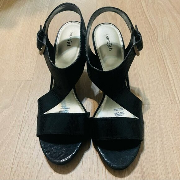 East 5th woman’s black heel sandal size 11 stiletto formal shoe party dressy - Picture 3 of 10